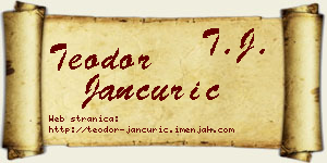 Teodor Jančurić vizit kartica